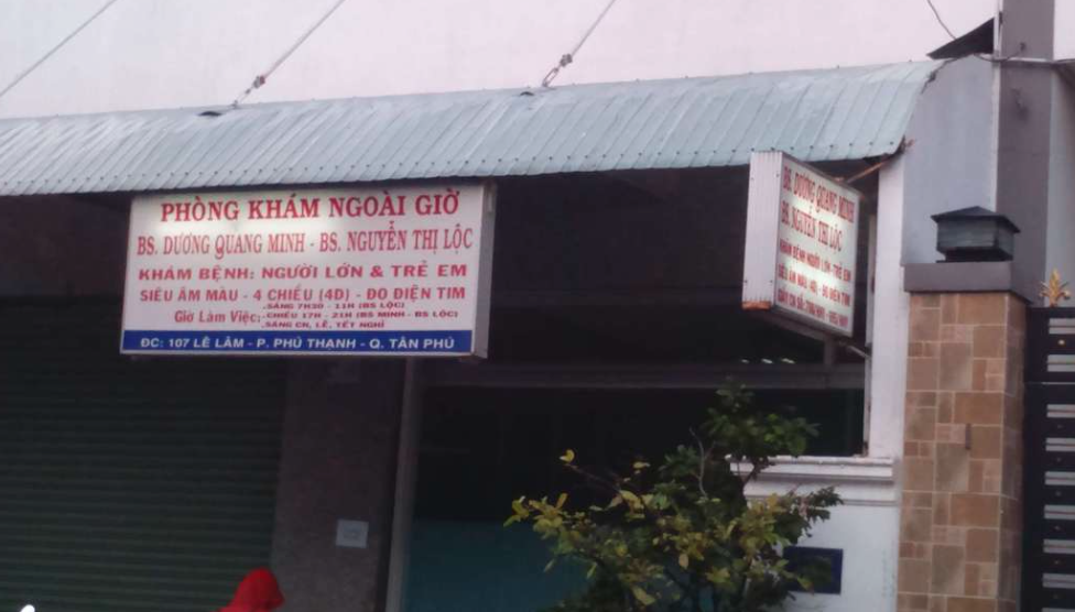 Phòng khám Nội tổng hợp & Siêu âm - BS.CKI. Dương Quang Minh & BS. Nguyễn Thị Lộc